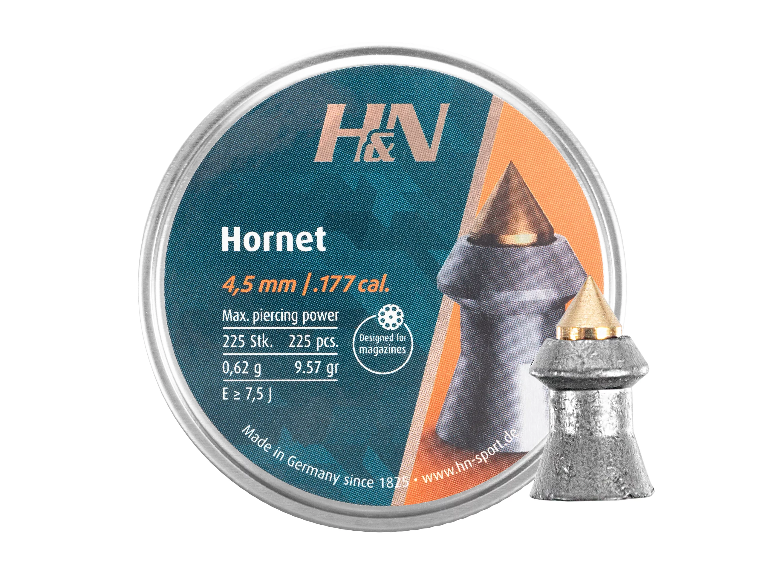 Zdjęcie produktu Śrut 4,5 mm Diabolo H&N Hornet 225 szt. szpiczasty (92424500003)