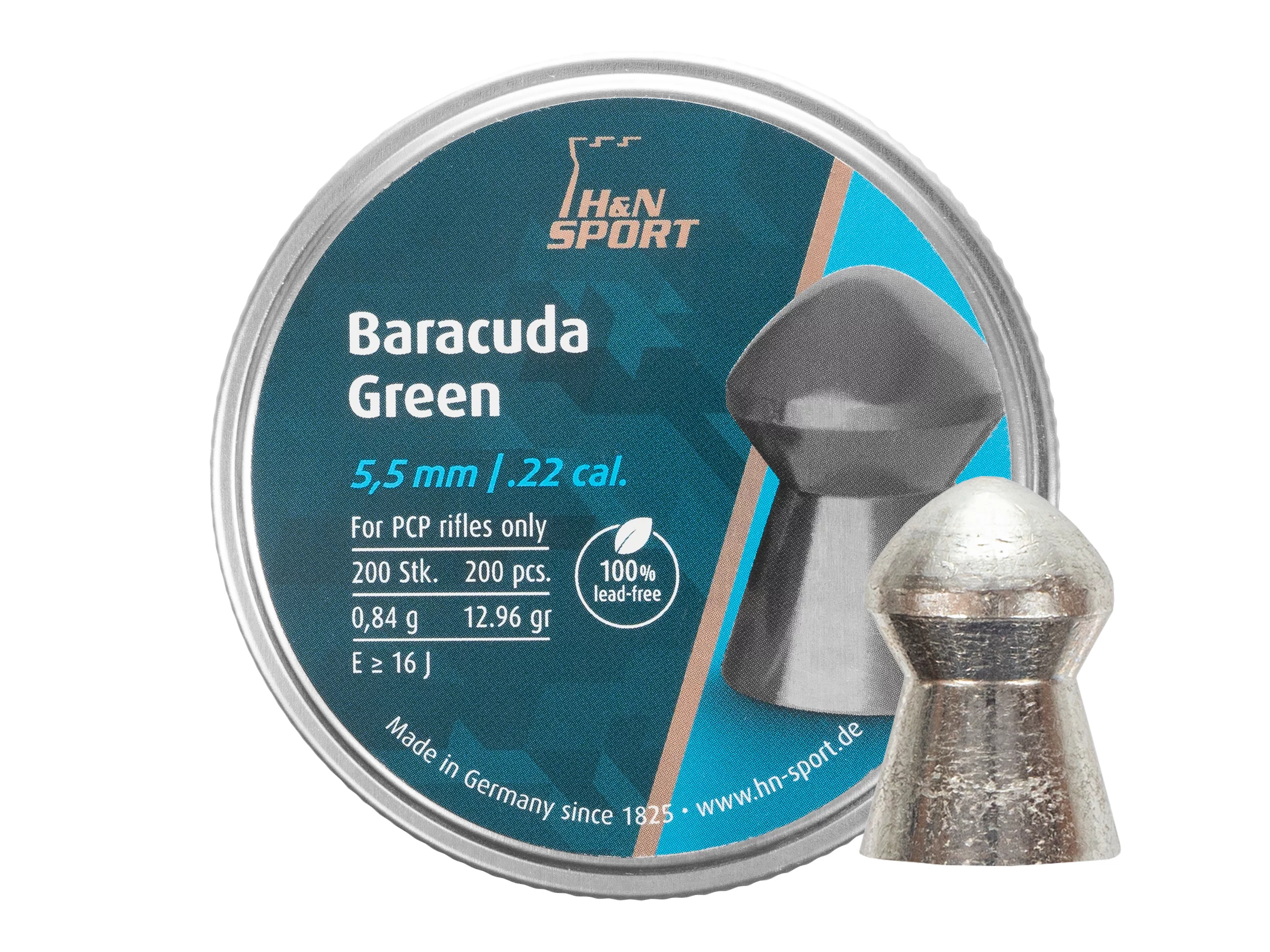 Zdjęcie produktu Śrut 5,5 mm Diabolo H&N Baracuda Green  200 szt. półokrągły (92065500013)