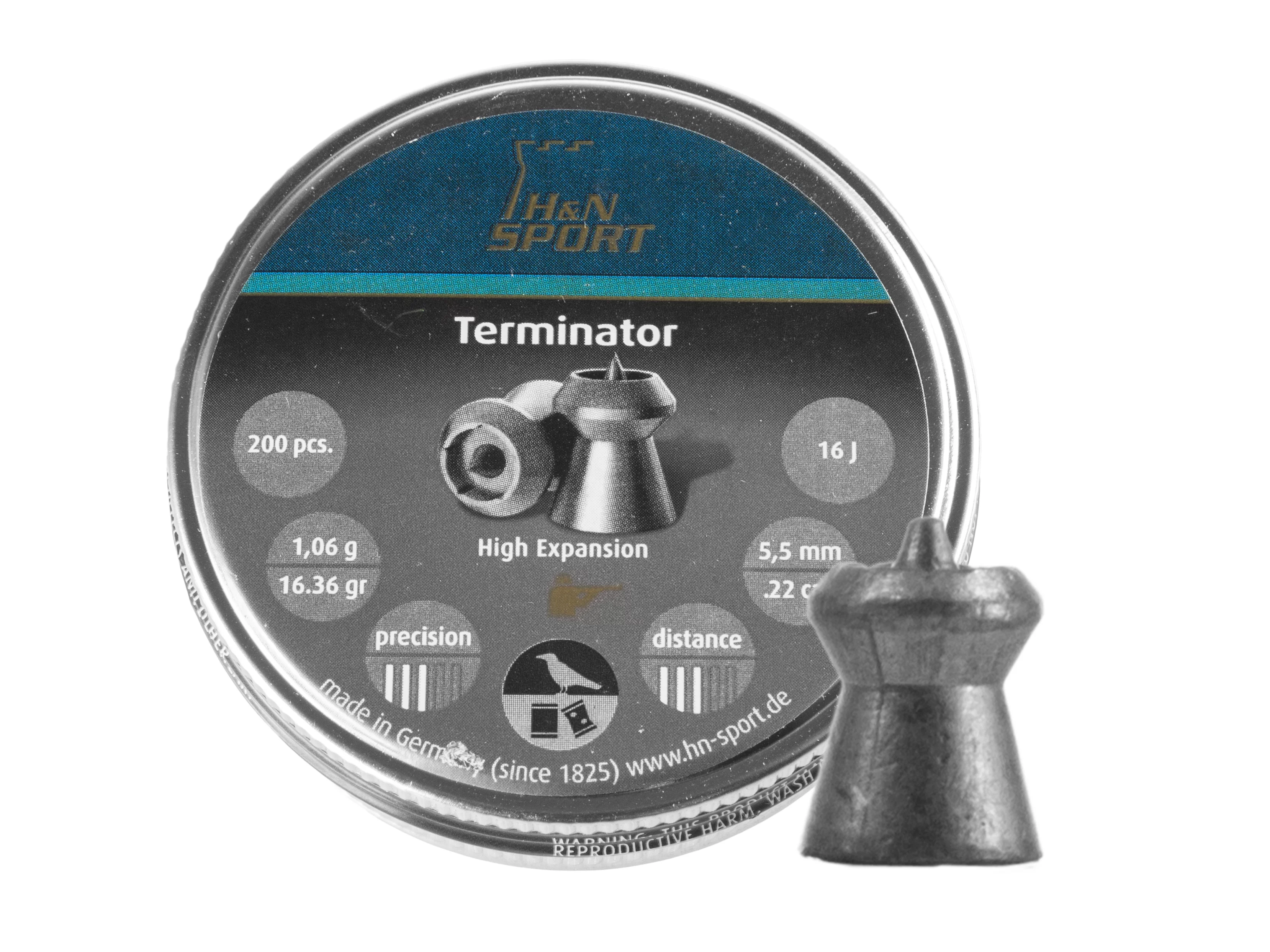 Śrut 5,5 mm Diabolo H&N Terminator  200 szt. szpiczasty (92215500003)