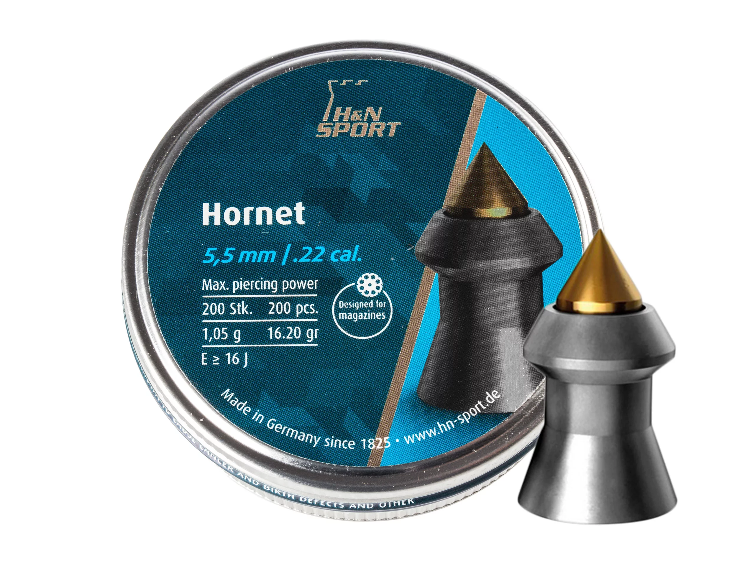 Śrut 5,5 mm Diabolo H&N Hornet  200 szt. szpiczasty (92425500003)
