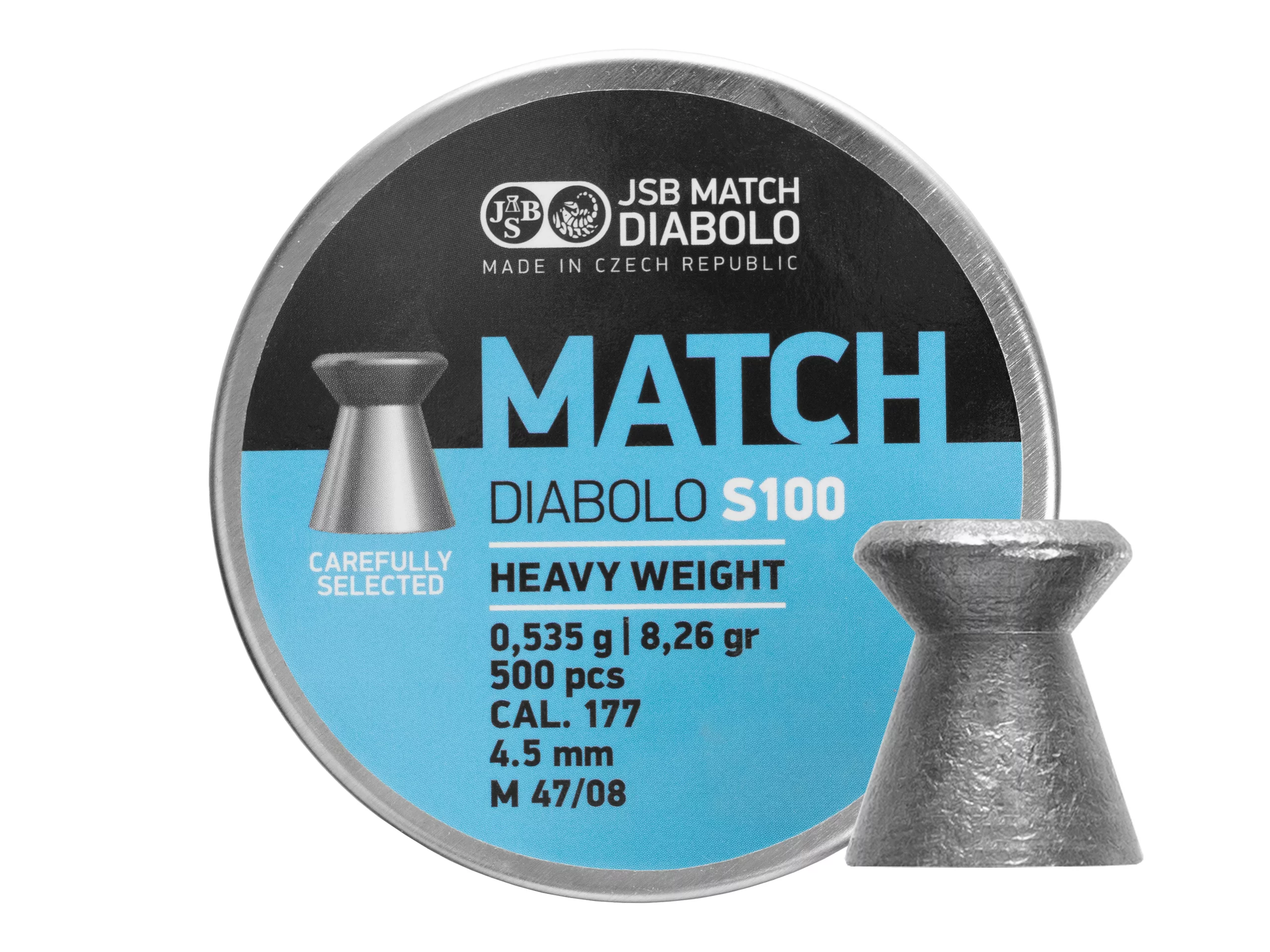 Zdjęcie produktu Śrut 4,5 mm Diabolo JSB Match Heavy S100 500 szt. płaski (000025-500)