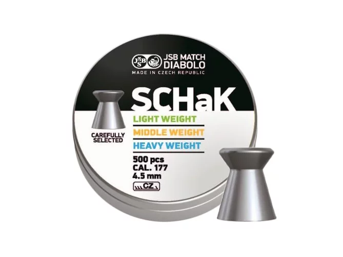 Zdjęcie produktu Śrut 4,5 mm Diabolo JSB Schak LP 500 szt. 0,535 g płaski (001045-500/4,49 N)