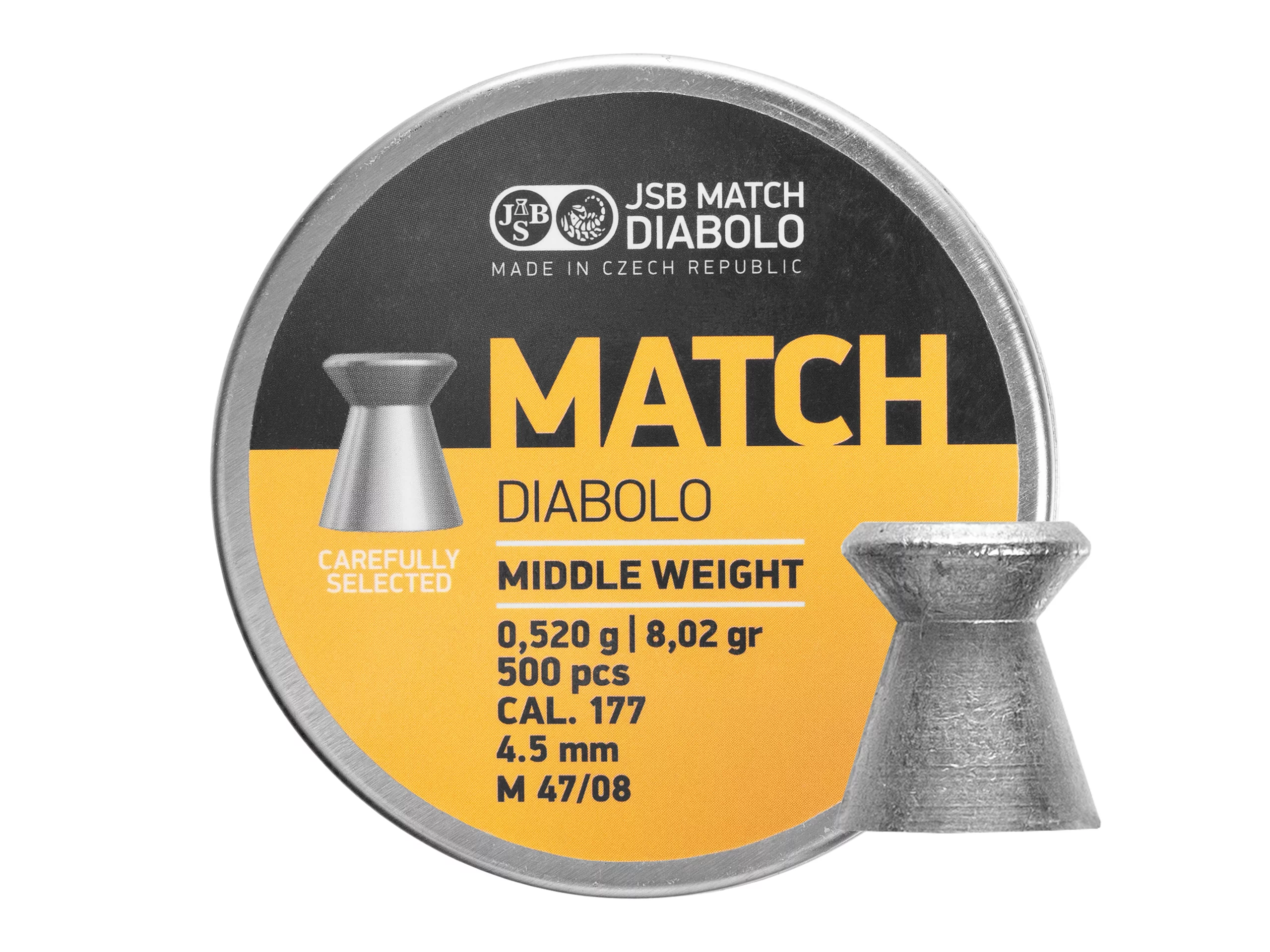 Zdjęcie produktu Śrut 4,49 mm Diabolo JSB Match Middle 500 płaski (000014-500)