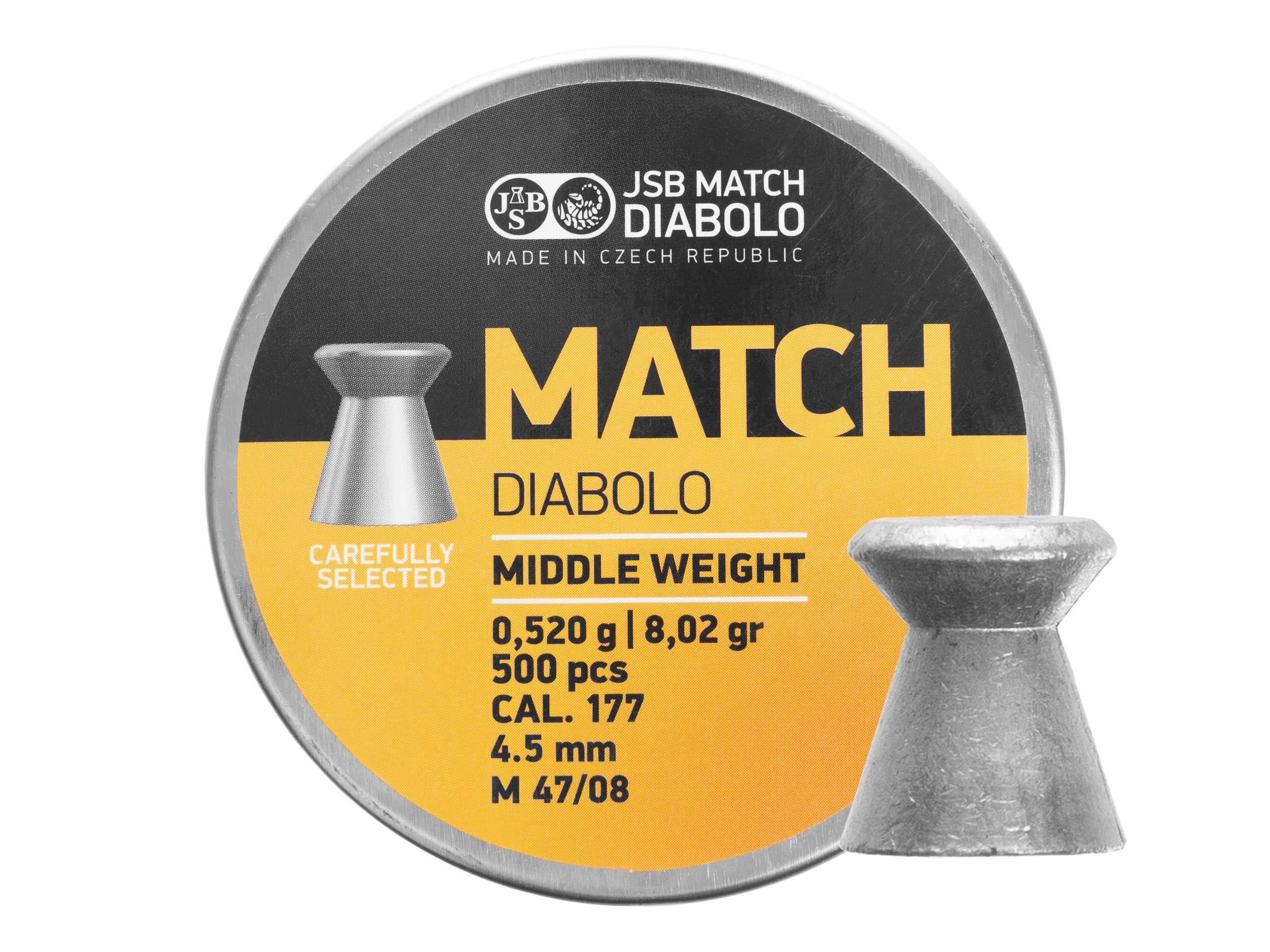 Zdjęcie produktu Śrut 4,51 mm Diabolo JSB Match Middle 500 płaski (000016-500)