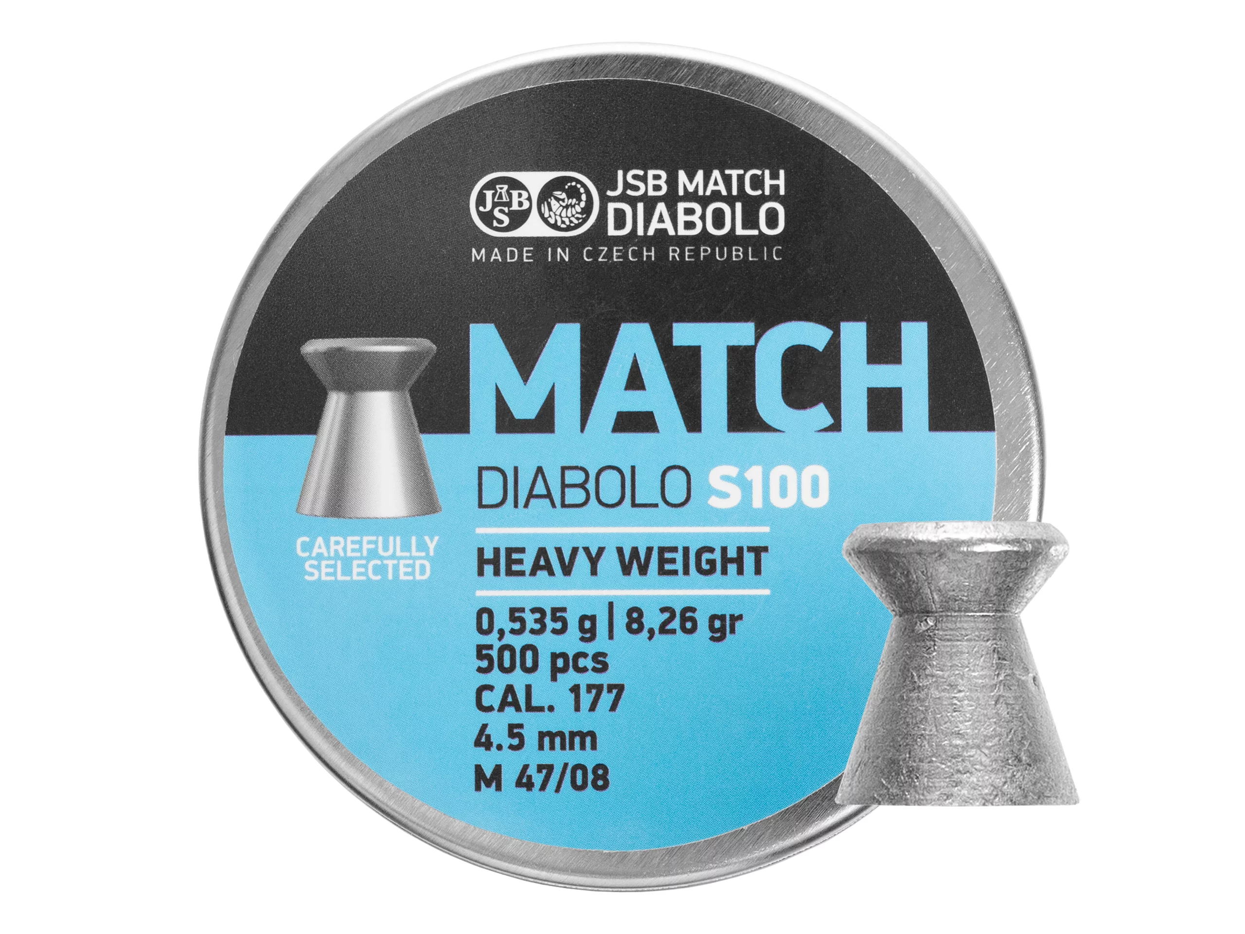 Zdjęcie produktu Śrut 4,51 mm Diabolo JSB Match Heavy S100 500 płaski (000026-500)