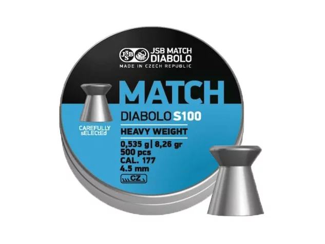 Zdjęcie produktu Śrut 4,52 mm Diabolo JSB Match Heavy S100 500 płaski (000030-500)