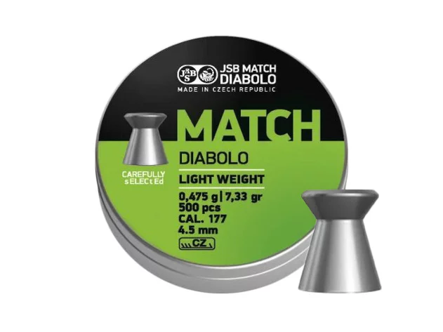 Zdjęcie produktu Śrut 4,49 mm Diabolo JSB Match Light 500 płaski (000004-500)