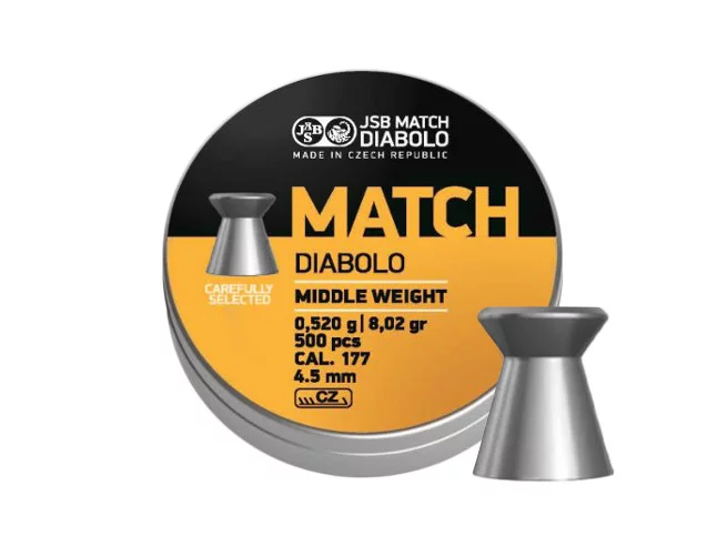 Zdjęcie produktu Śrut 4,52 mm Diabolo JSB Match Middle  500 szt. płaski (000020-500)