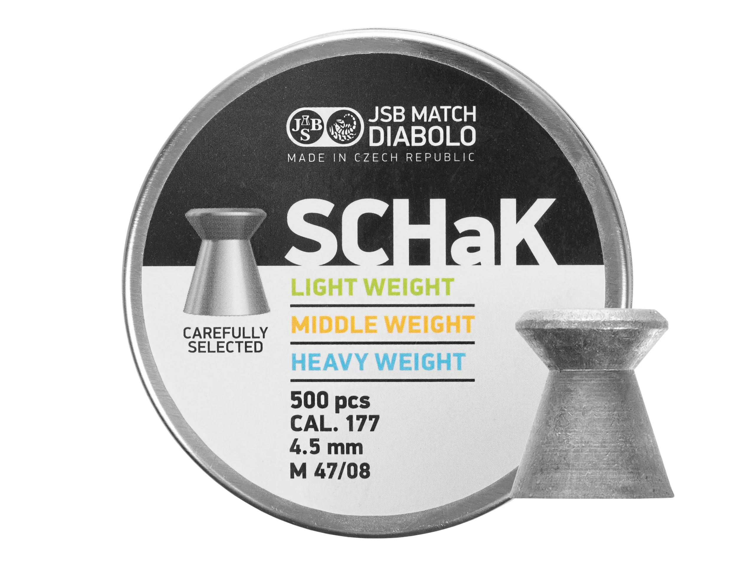 Zdjęcie produktu Śrut 4,5 mm Diabolo JSB Schak 500 szt. 0,500 g płaski (001045-500/4,49 Z)