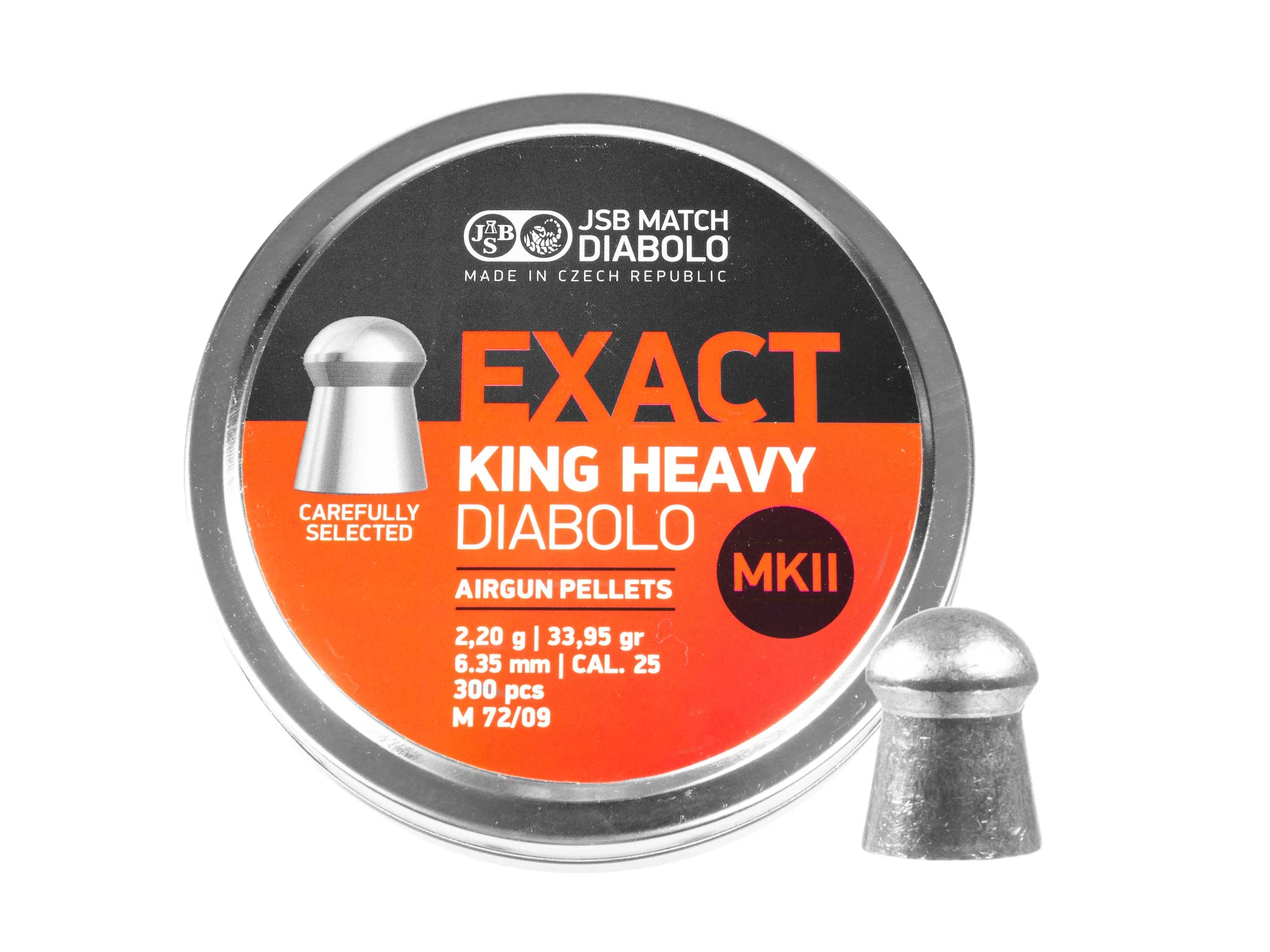 Zdjęcie produktu Śrut 6,35 mm Diabolo JSB Exact King Heavy II 300 szt. półokrągły (546498-300)