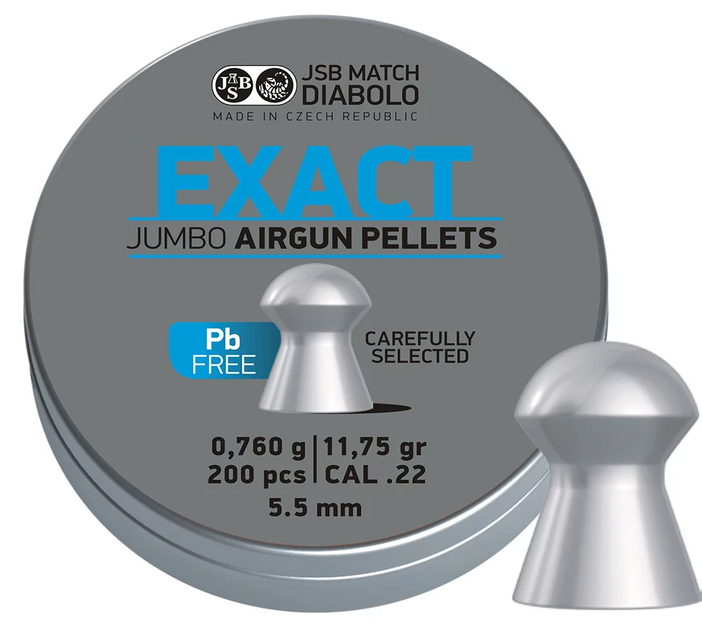 Zdjęcie produktu Śrut 5,5 mm Diabolo JSB Exact Jumbo Lead free  200 szt. półokrągły (1006-02-200)