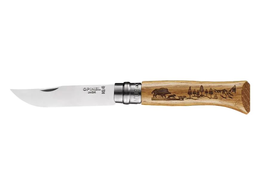 Zdjęcie produktu Nóż Opinel 8 inox dąb seria Animal - dzik (002331)