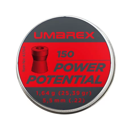 Zdjęcie produktu Śrut 5,5 mm Diabolo Umarex Power Potential z otworem 150 szt. (4.1704)