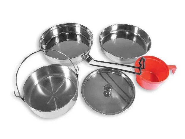 Zestaw naczyń turystycznych Mil-Tec ze stali nierdzewnej 1-osobowy (14646000)