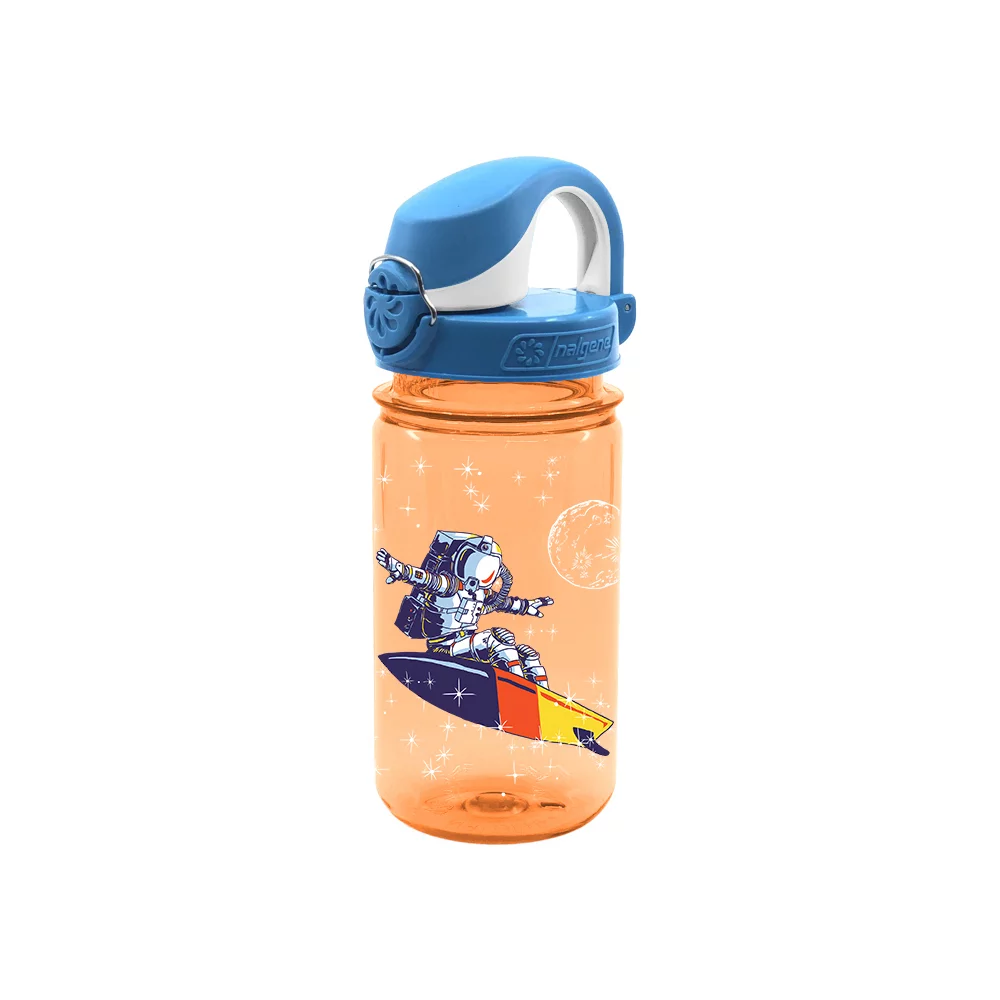 Zdjęcie produktu Butelka dziecięca Nalgene On The Fly 0,35 l pomarańczowa z astronautą (682020-0159)