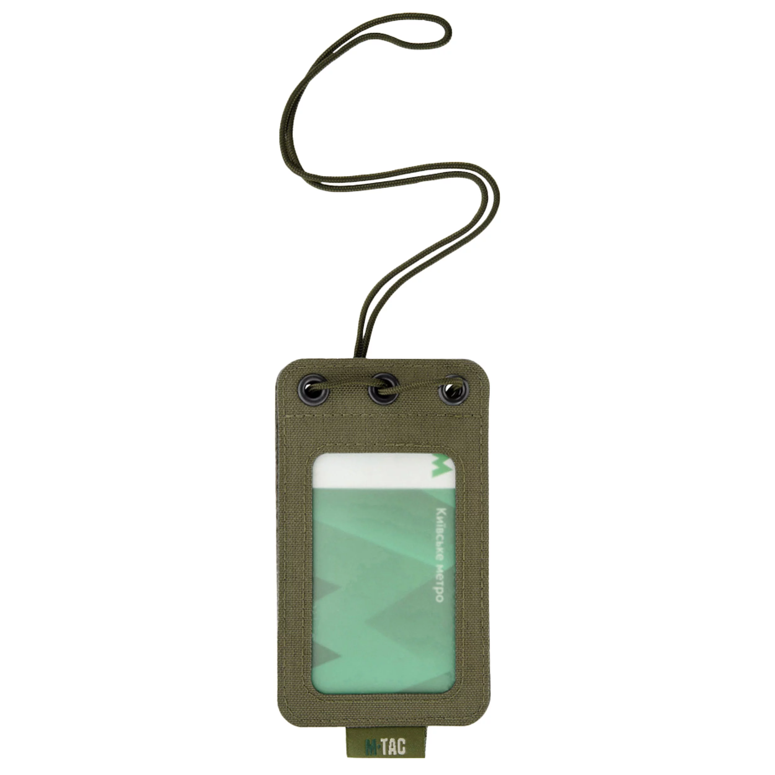 Zdjęcie produktu Pokrowiec na identyfikator M-Tac z przezroczystym panelem zielony (10131023)