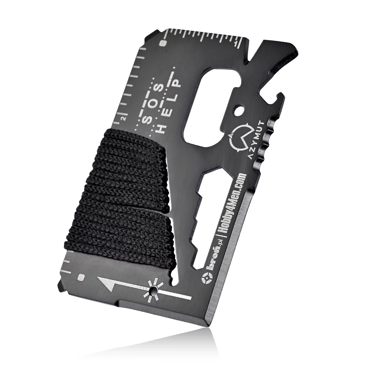 Zdjęcie produktu Multitool AZYMUT TOOL CARD karta wielofunkcyjna - 13 narzędzi + etui, 85/53 mm (H-O200930TC)