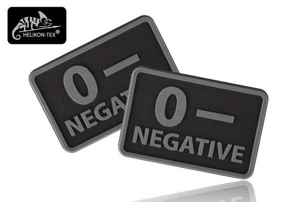 Zdjęcie produktu Naszywka Emblemat GRUPA KRWI 0- kpl. 2szt. PVC czarny