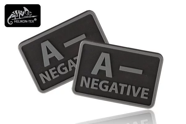 Zdjęcie produktu Naszywka Emblemat GRUPA KRWI A- kpl. 2szt. PVC czarny