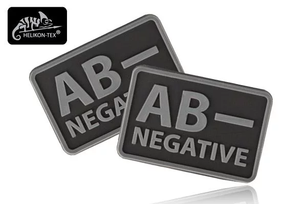 Zdjęcie produktu Naszywka Emblemat GRUPA KRWI AB- kpl. 2szt. PVC czarny