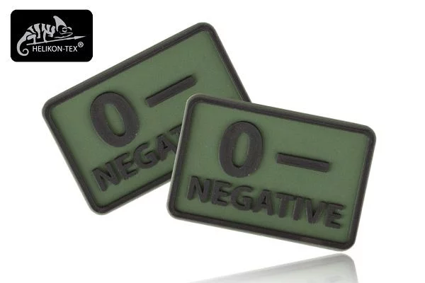 Zdjęcie produktu Naszywka Emblemat GRUPA KRWI 0- kpl. 2szt. PVC oliwka